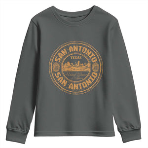 San Antonio Texas TX Vintage Souvenir Texan Pride Youth Sweatshirt TS11 Dark Heather Print Your Wear