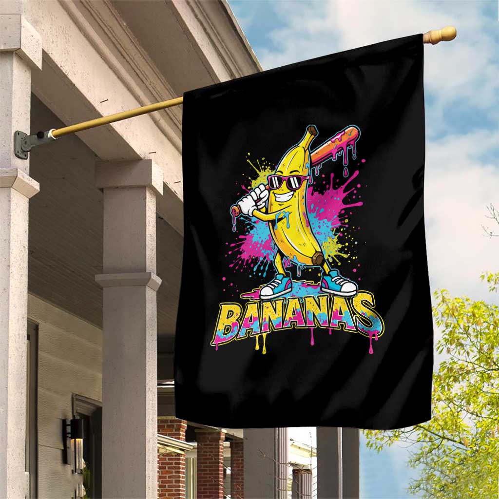 Funny Bananas Baseball Drip Ice Cream Sports Splatter Garden Flag TS11 Print Your Wear