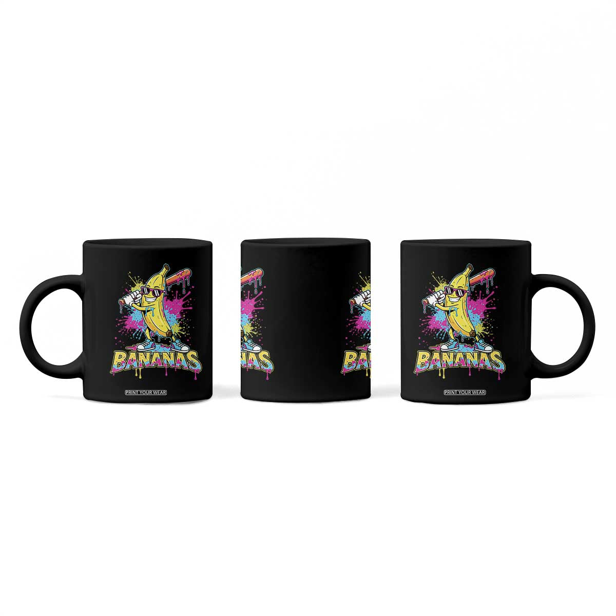 Funny Bananas Baseball Drip Ice Cream Sports Splatter Coffee Mug TS11 Print Your Wear