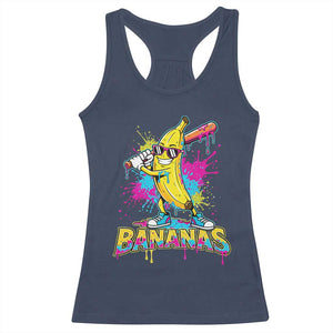 Funny Bananas Baseball Drip Ice Cream Sports Splatter Racerback Tank Top TS11 Navy Print Your Wear