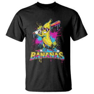 Funny Bananas Baseball Drip Ice Cream Sports Splatter T Shirt TS11 Black Print Your Wear