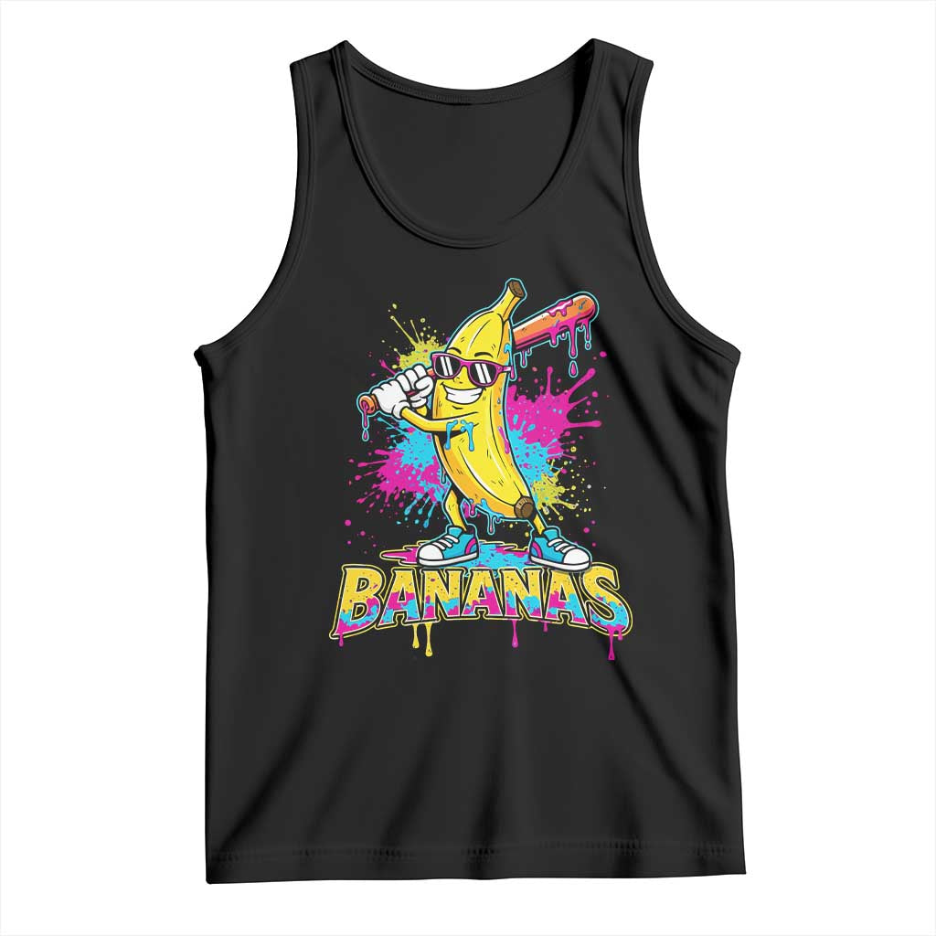Funny Bananas Baseball Drip Ice Cream Sports Splatter Tank Top TS11 Black Print Your Wear