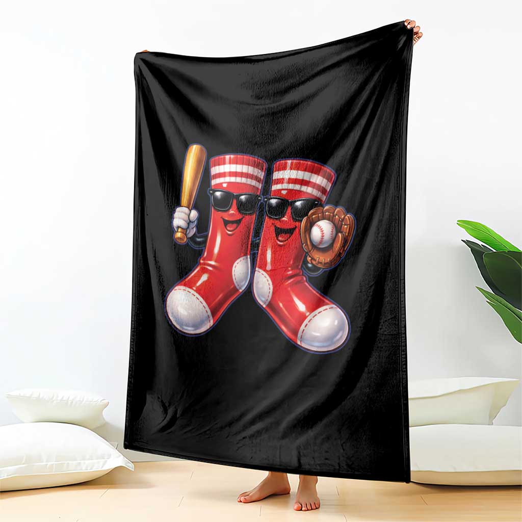 Funny Red Socks Playing Baseball Graphic Sport Game Day Throw Blanket TS11 Print Your Wear