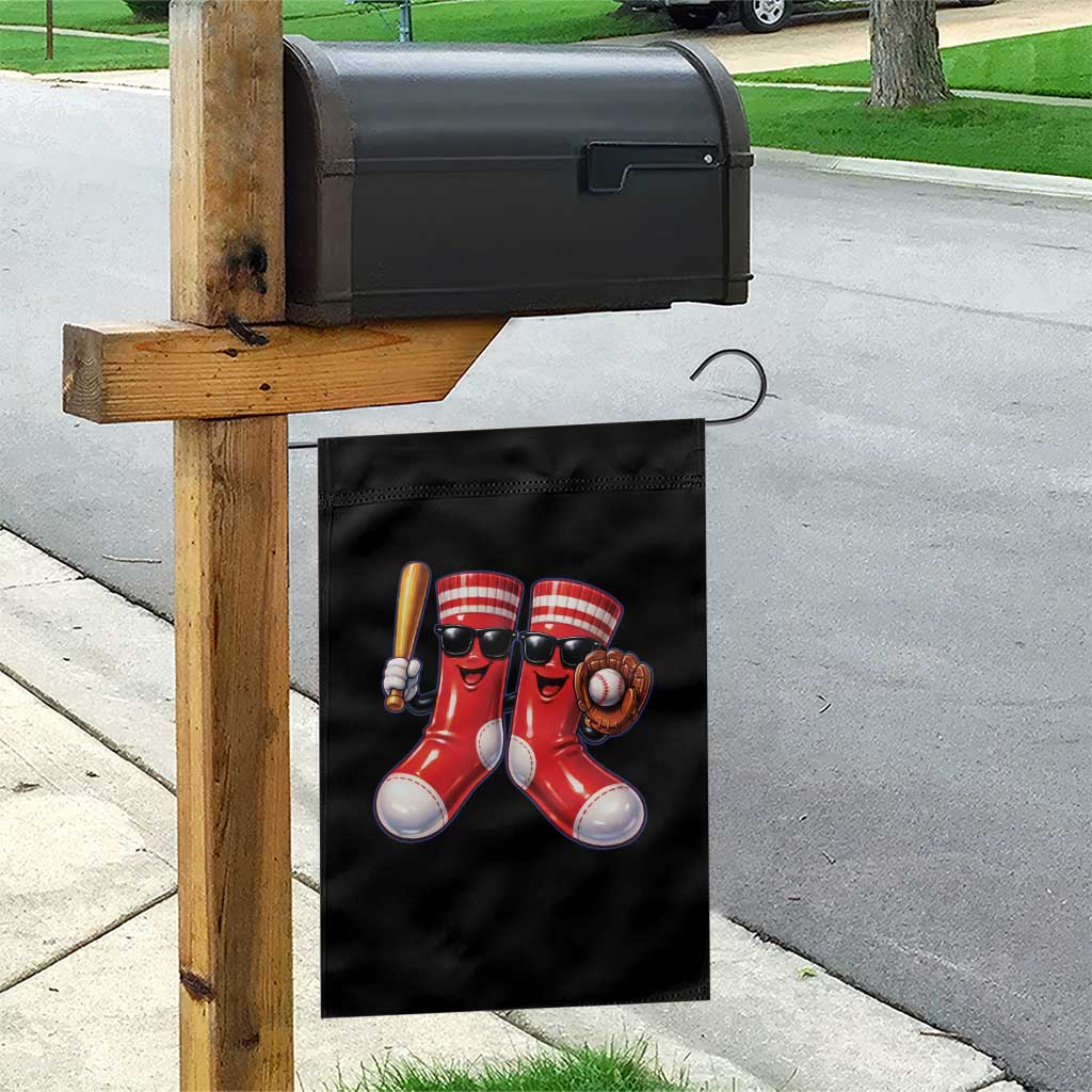 Funny Red Socks Playing Baseball Graphic Sport Game Day Garden Flag TS11 Print Your Wear