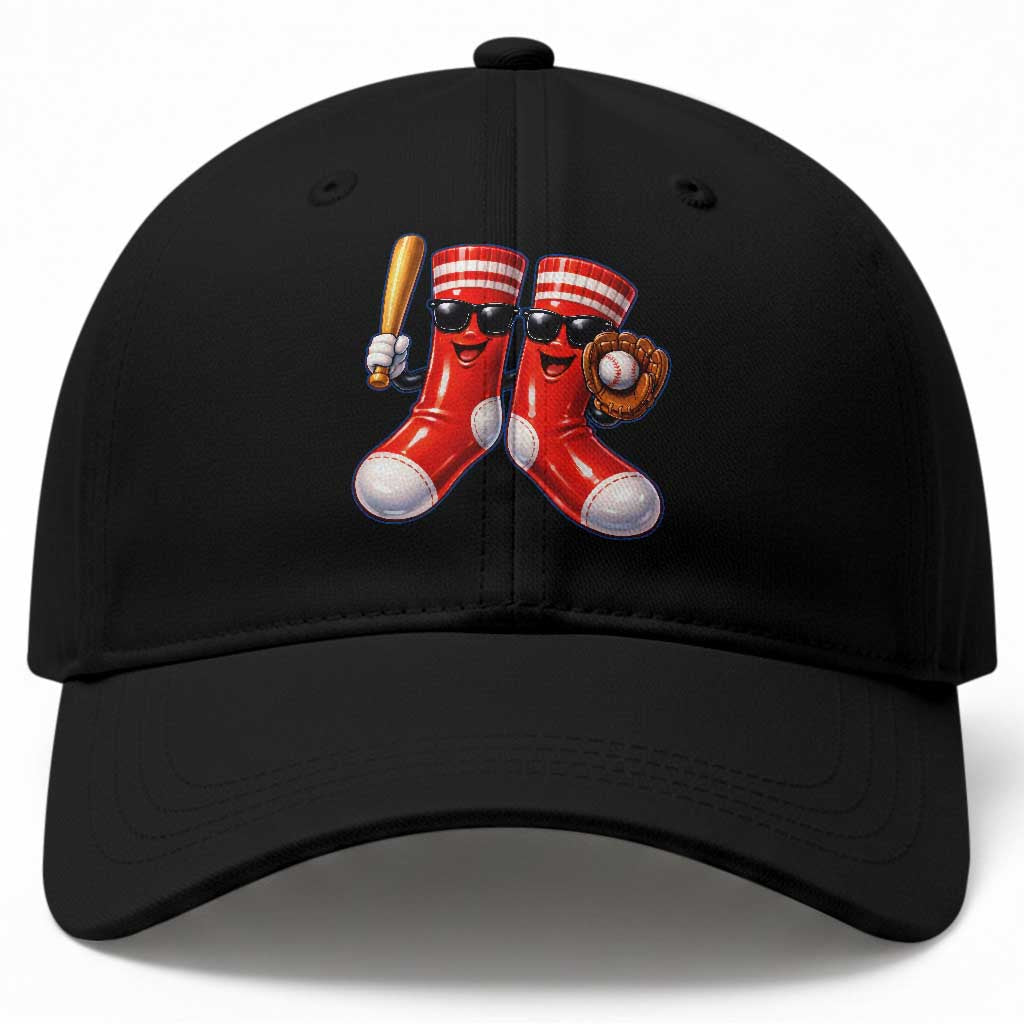 Funny Red Socks Playing Baseball Graphic Sport Game Day Baseball Cap TS11 Print Your Wear