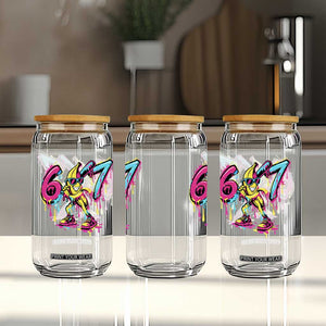 Funny 67 Banana Baseball Drip Ice Cream Six Seven Meme Glass Can TS11 Print Your Wear