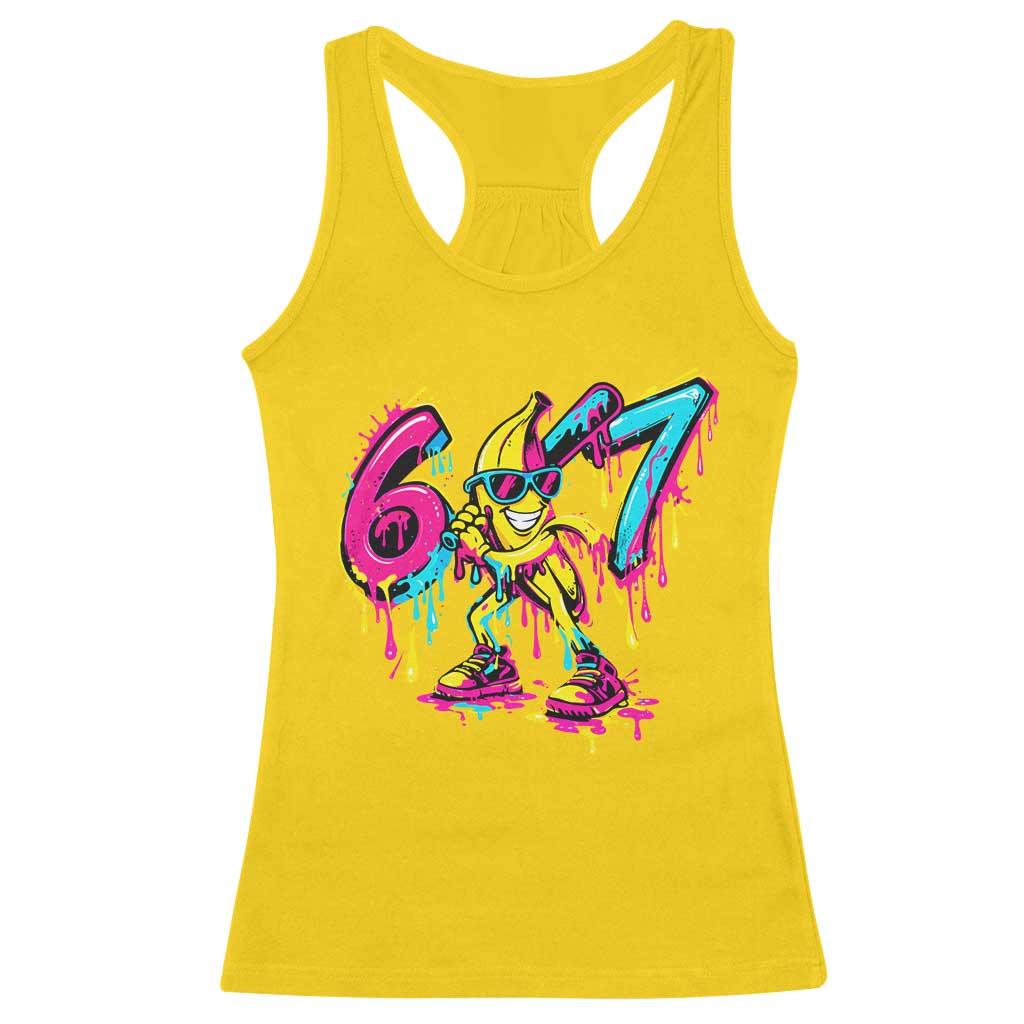 Funny 67 Banana Baseball Drip Ice Cream Six Seven Meme Racerback Tank Top TS11 Daisy Print Your Wear