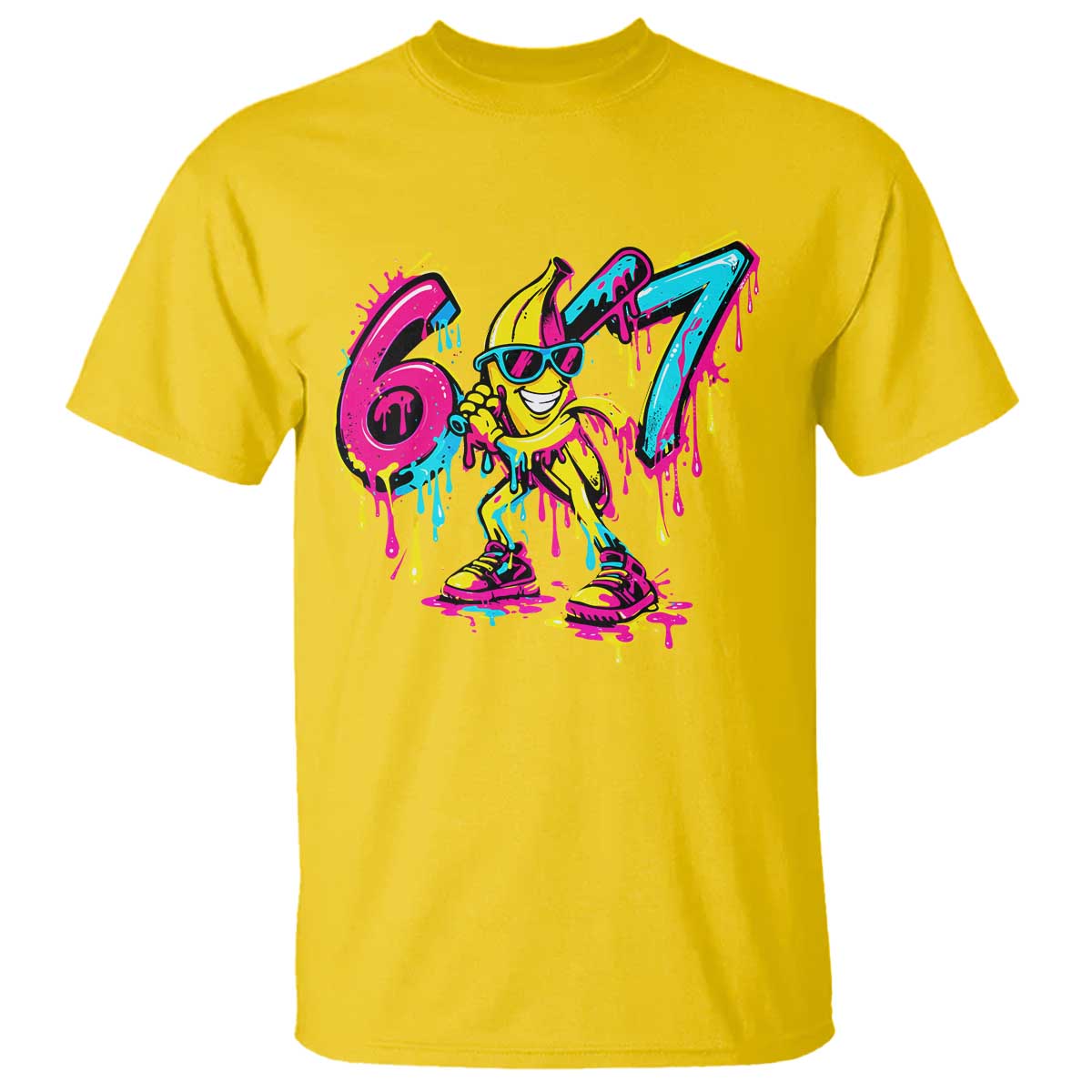 Funny 67 Banana Baseball Drip Ice Cream Six Seven Meme T Shirt TS11 Daisy Print Your Wear