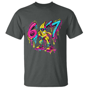 Funny 67 Banana Baseball Drip Ice Cream Six Seven Meme T Shirt TS11 Dark Heather Print Your Wear