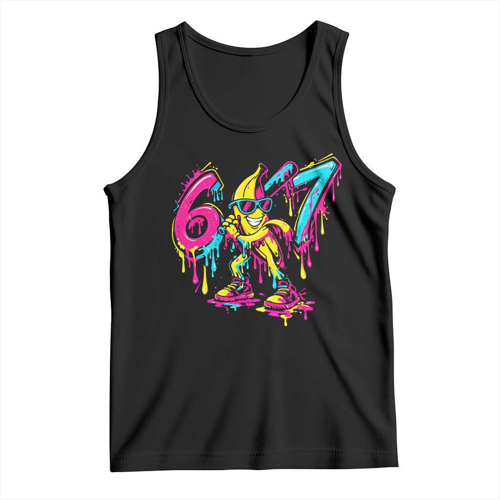 Funny 67 Banana Baseball Drip Ice Cream Six Seven Meme Tank Top TS11 Black Print Your Wear