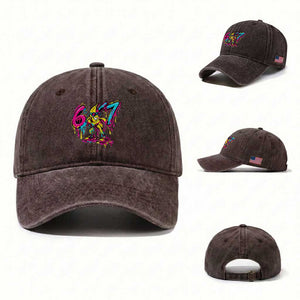 Funny 67 Banana Baseball Drip Ice Cream Six Seven Meme Washed Cotton Baseball Cap TS11 Washed Cap Universal Fit Dark Brown Print Your Wear