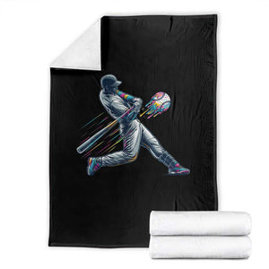 Ice Cream Baseball Player Dripping Game Day Throw Blanket TS11 Black Print Your Wear