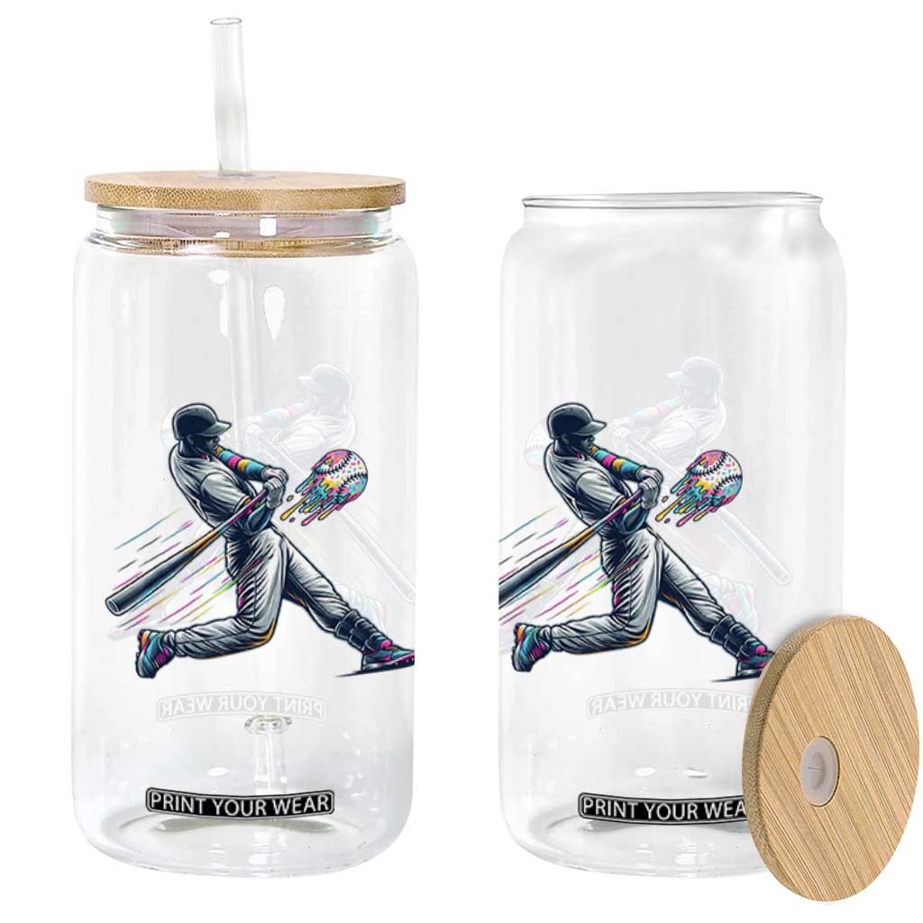 Ice Cream Baseball Player Dripping Game Day Glass Can TS11 Print Your Wear