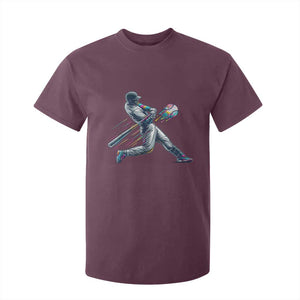 Ice Cream Baseball Player Dripping Game Day T Shirt For Kid TS11 Maroon Print Your Wear