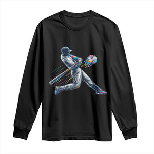 Ice Cream Baseball Player Dripping Game Day Long Sleeve Shirt TS11 Black Print Your Wear
