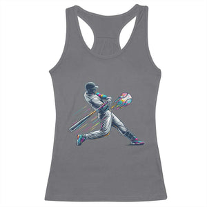 Ice Cream Baseball Player Dripping Game Day Racerback Tank Top TS11 Charcoal Print Your Wear