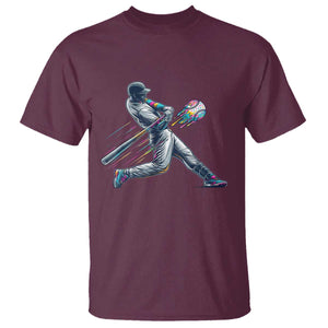Ice Cream Baseball Player Dripping Game Day T Shirt TS11 Maroon Print Your Wear