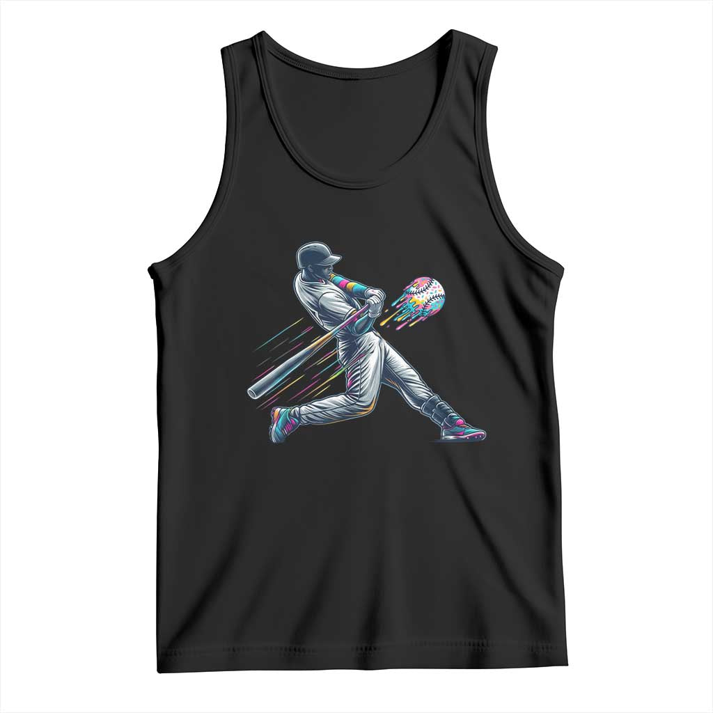 Ice Cream Baseball Player Dripping Game Day Tank Top TS11 Black Print Your Wear