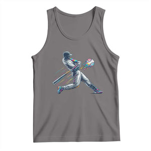 Ice Cream Baseball Player Dripping Game Day Tank Top TS11 Deep Heather Print Your Wear