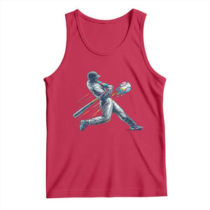 Ice Cream Baseball Player Dripping Game Day Tank Top TS11 Red Print Your Wear