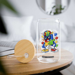 Funny 67 Autism Awareness Glass Can Six Seven Puzzle Meme Creative Brilliant Hope Love Kindness TS11 Print Your Wear