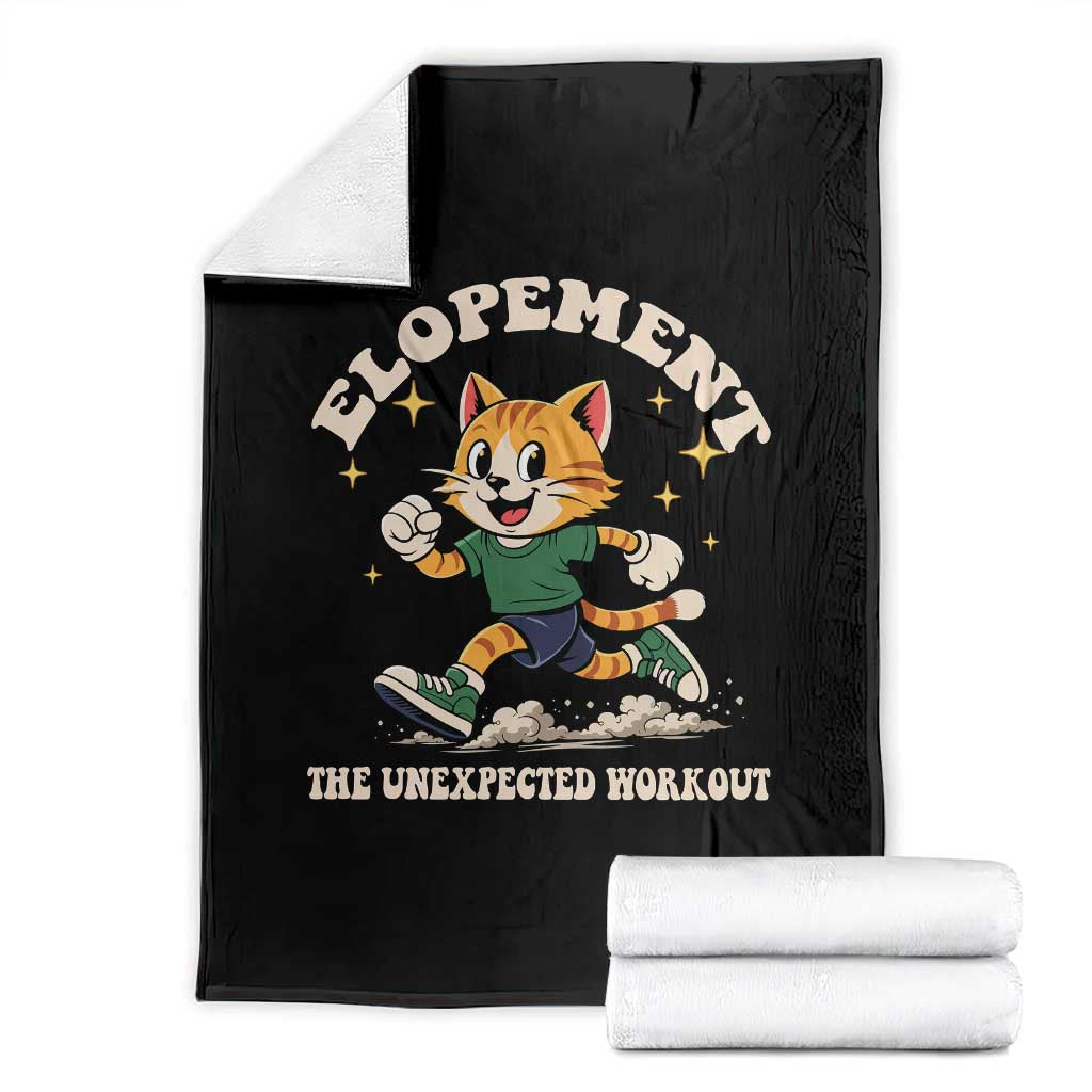 Elopement The Unexpected Workout Throw Blanket Autism Neurodiversity Cat TS11 Black Print Your Wear