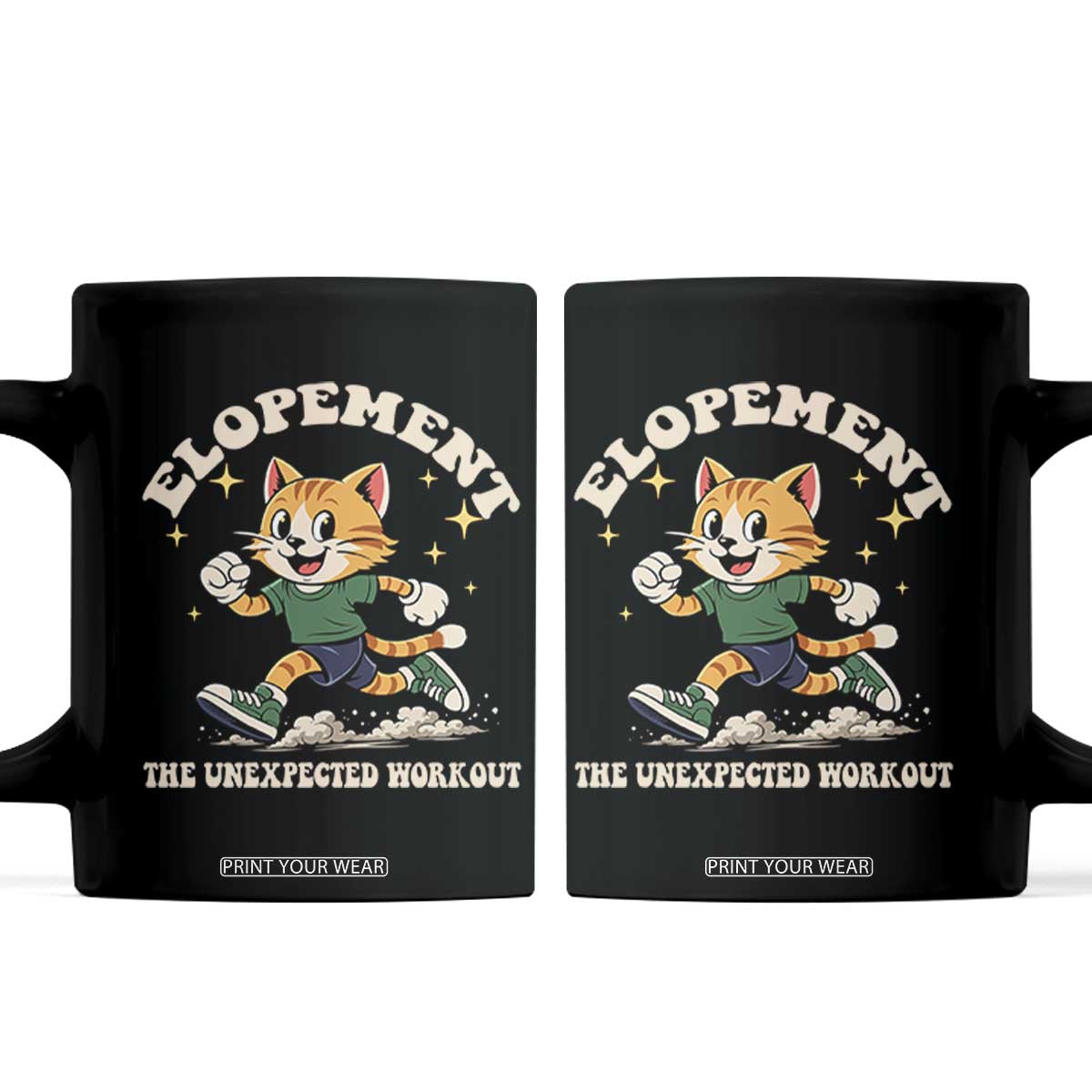 Elopement The Unexpected Workout Coffee Mug Autism Neurodiversity Cat TS11 Black Print Your Wear