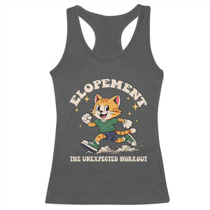 Elopement The Unexpected Workout Racerback Tank Top Autism Neurodiversity Cat TS11 Dark Heather Print Your Wear