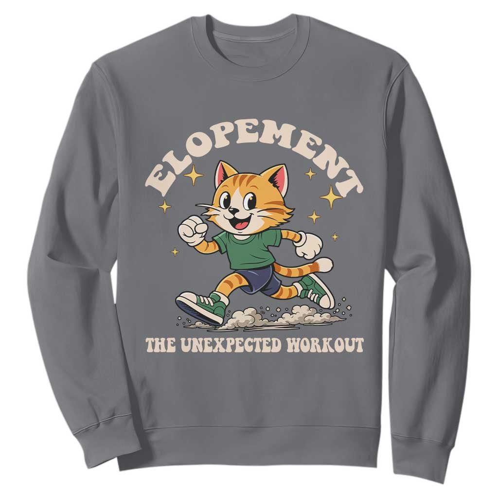 Elopement The Unexpected Workout Sweatshirt Autism Neurodiversity Cat TS11 Charcoal Print Your Wear