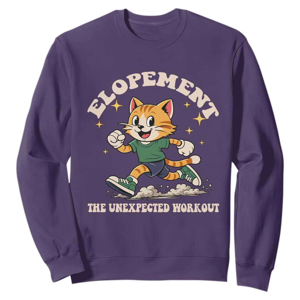 Elopement The Unexpected Workout Sweatshirt Autism Neurodiversity Cat TS11 Purple Print Your Wear