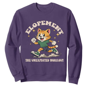 Elopement The Unexpected Workout Sweatshirt Autism Neurodiversity Cat TS11 Purple Print Your Wear