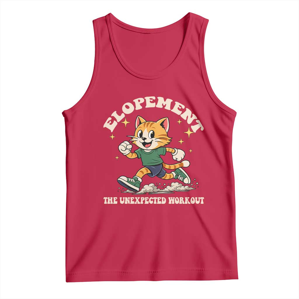 Elopement The Unexpected Workout Tank Top Autism Neurodiversity Cat TS11 Red Print Your Wear