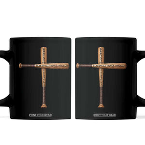 Christian Baseball Coffee Mug I Can Do All Things Through Christ Who Strengthens Me TS11 Black Print Your Wear