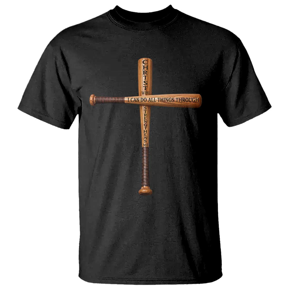 Christian Baseball T Shirt I Can Do All Things Through Christ Who Strengthens Me TS11 Black Print Your Wear
