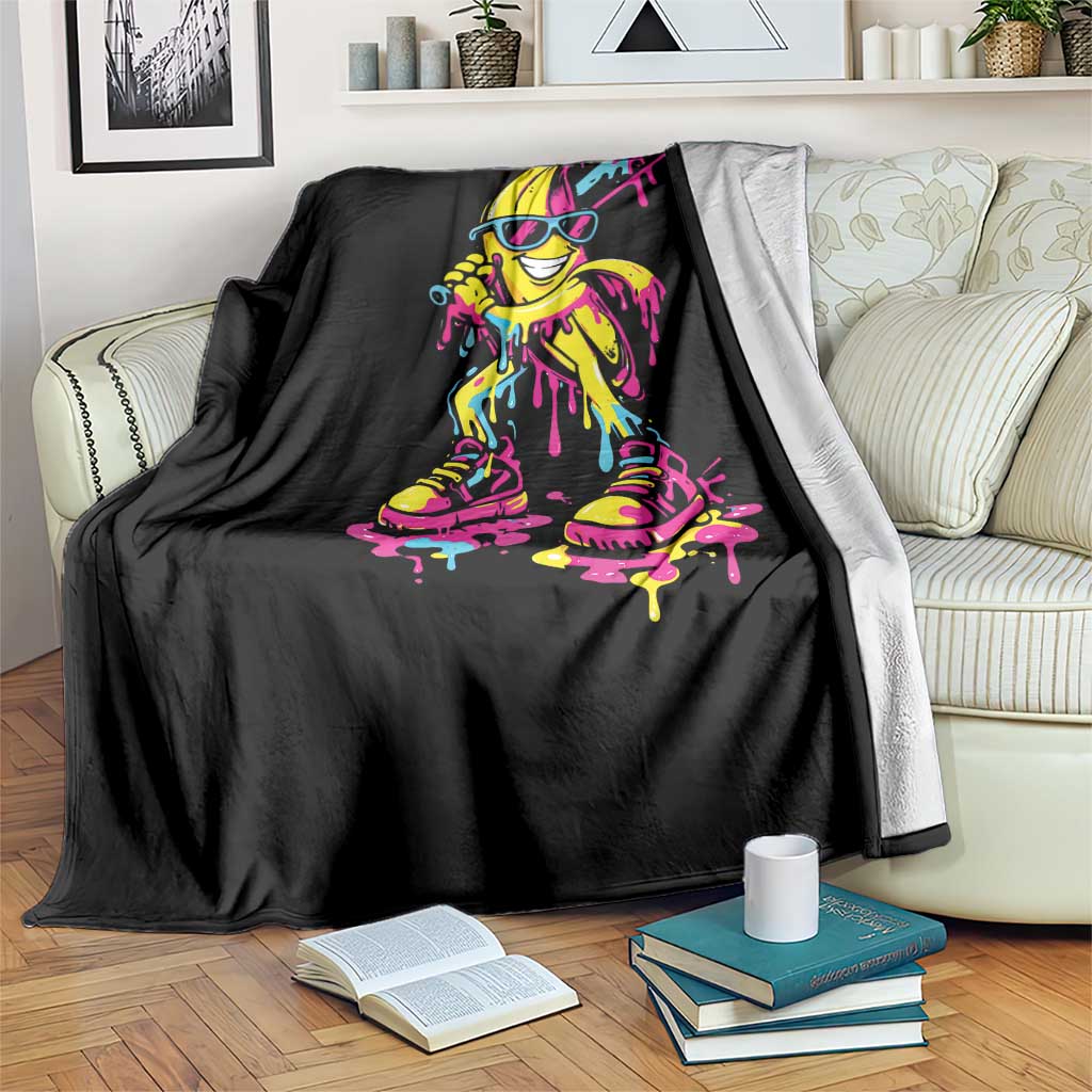 Funny Banana Baseball Drip Ice Cream Splatter Throw Blanket TS11 Print Your Wear