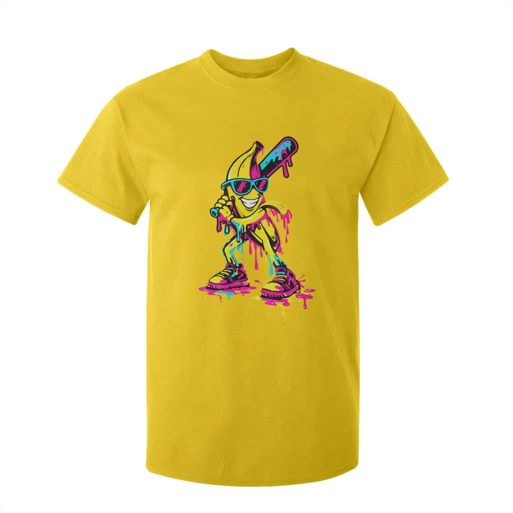 Funny Banana Baseball Drip Ice Cream Splatter T Shirt For Kid TS11 Daisy Print Your Wear