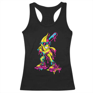 Funny Banana Baseball Drip Ice Cream Splatter Racerback Tank Top TS11 Black Print Your Wear