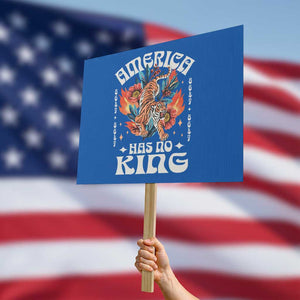 Funny America Has No King 8647 Protest Sign Vintage Boho Orange Tiger TS11 Horizontal 18" × 24" Blue Print Your Wear