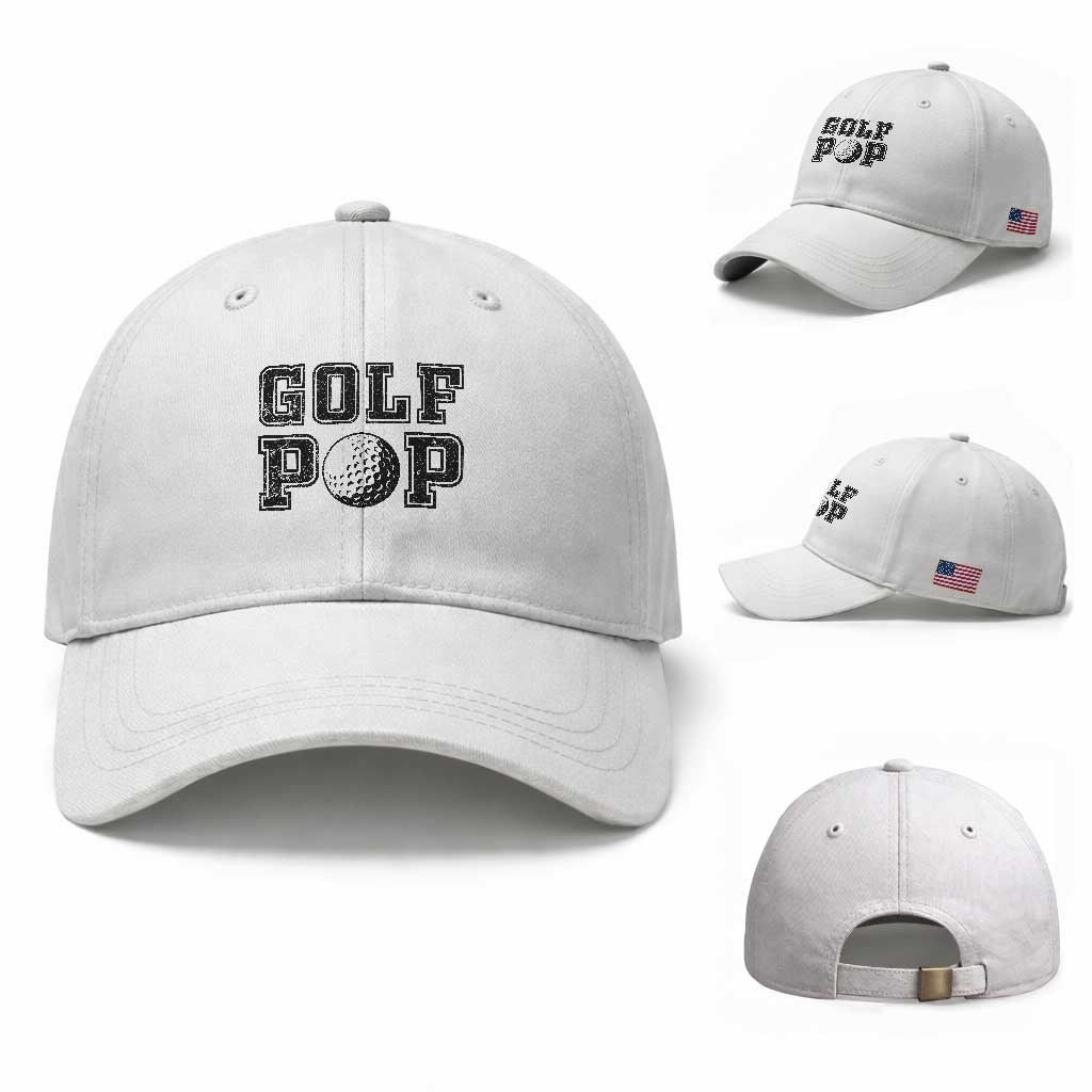 Golf Dad Baseball Cap Golf Pop Master Father's Day TS11 Baseball Cap Universal Fit White Print Your Wear