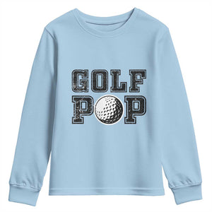 Golf Dad Youth Sweatshirt Golf Pop Master Father's Day TS11 Light Blue Print Your Wear