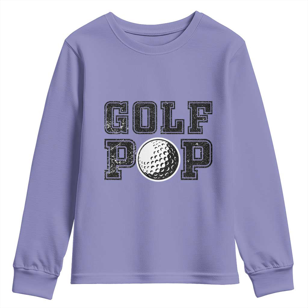 Golf Dad Youth Sweatshirt Golf Pop Master Father's Day TS11 Violet Print Your Wear