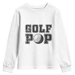 Golf Dad Youth Sweatshirt Golf Pop Master Father's Day TS11 White Print Your Wear