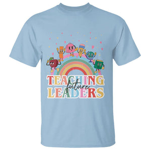 Teacher T Shirt Teaching Future Leaders Retro Groovy Education Back To School TS11 Light Blue Print Your Wear