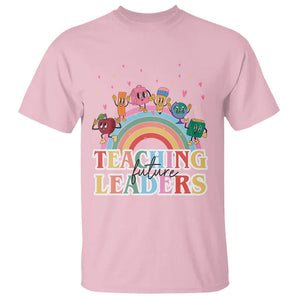 Teacher T Shirt Teaching Future Leaders Retro Groovy Education Back To School TS11 Light Pink Print Your Wear