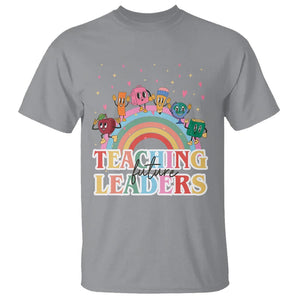 Teacher T Shirt Teaching Future Leaders Retro Groovy Education Back To School TS11 Sport Gray Print Your Wear