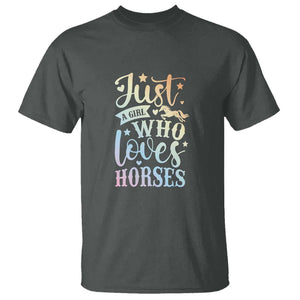 Horse Lover T Shirt Just A Girl Who Loves Horse TS11 Dark Heather Print Your Wear