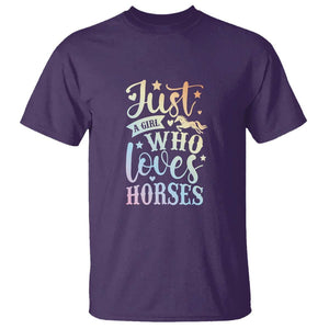 Horse Lover T Shirt Just A Girl Who Loves Horse TS11 Purple Print Your Wear