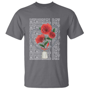 Decoration Day T Shirt Memorial Day Red Poppy Flower TS11 Charcoal Print Your Wear