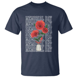 Decoration Day T Shirt Memorial Day Red Poppy Flower TS11 Navy Print Your Wear