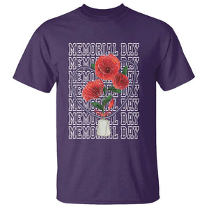 Decoration Day T Shirt Memorial Day Red Poppy Flower TS11 Purple Print Your Wear